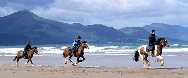 RandonnÃ©e Ã  cheval dans la rÃ©gion du Kerry, Irlande