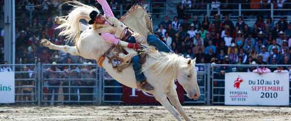 Québec, randonnée équestre et festival Rodéo Western de St Tite, Canada