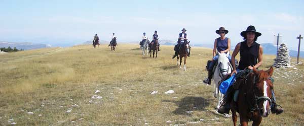 Randonnée à cheval, Lure, la montagne aux artistes, Alpes de Haute Provence.