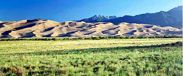 RandonnÃ©e Ã©questre du parc national de Sand Dunes, Colorado, USA 