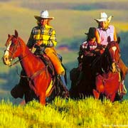Randonnée à cheval. Great Colorado Ranch, Colorado, USA.